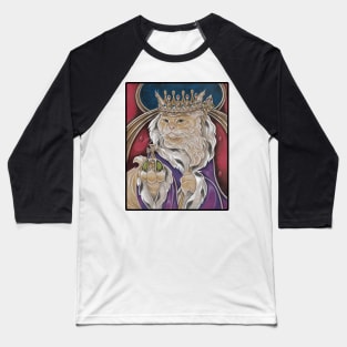 King Cat - Black Outlined Version Baseball T-Shirt